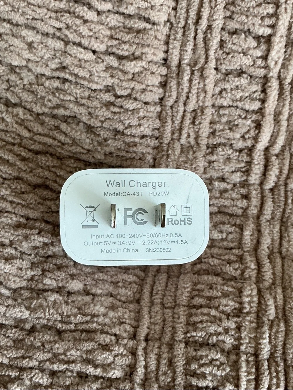 Wall Charger PD20W Fast USB Power Adapter - White